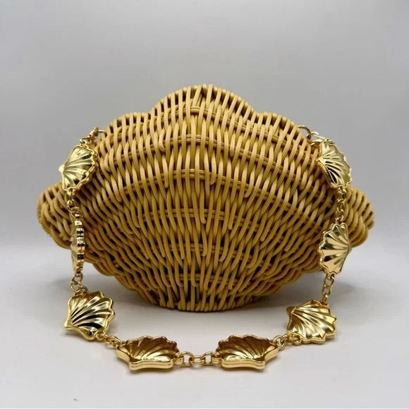 Tommy Bahama TikTok Viral Wicker Clam Shell Purse New With Tags WW0001 - Picture 3 of 11